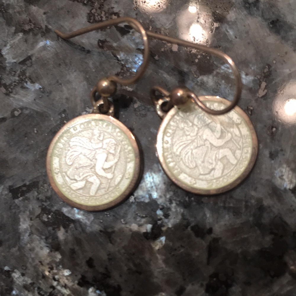 F Gerald New St. Christopher earrings